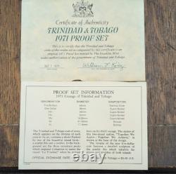 Franklin Mint Trinidad & Tobago 1971 Proof Set Sterling Silver Multicolor Coins