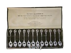 Franklin Mint Twelve Days of Christmas 12 Sterling Silver Spoons