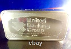 Franklin Mint United Banking Group Miami Florida 2oz+ Sterling Silver Ingot Bar