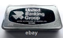 Franklin Mint United Banking Group Miami Florida 2oz+ Sterling Silver Ingot Bar