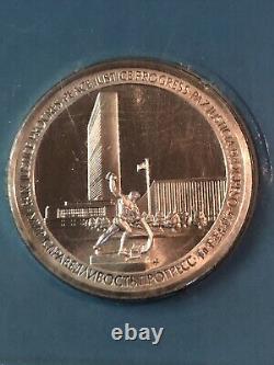 Franklin Mint United Nations 25Th Anniversary Sterling Commemorative Medal VGC