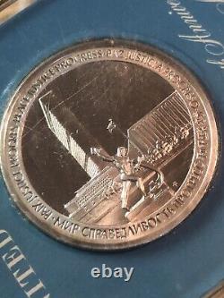 Franklin Mint United Nations 25Th Anniversary Sterling Commemorative Medal VGC