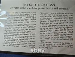 Franklin Mint United Nations 25th Anniversary Sterling Silver Proof Medal 0.925