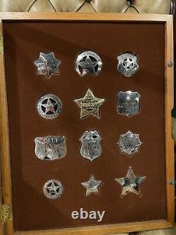 Franklin Mint Vintage 1987 Sterling Silver Law Badges of The West -Set Of 12