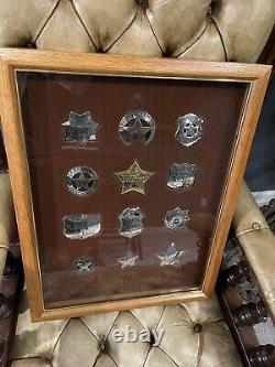 Franklin Mint Vintage 1987 Sterling Silver Law Badges of The West -Set Of 12