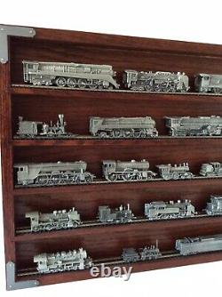 Franklin Mint World Greatest Locomotives Pewter Miniature Trains & Display Case