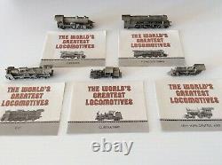 Franklin Mint World Greatest Locomotives Pewter Miniature Trains & Display Case