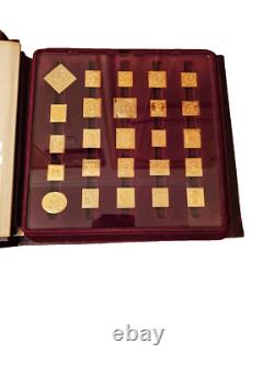 Franklin Mint World's First Stamps Gold on Sterling Silver 73 Ingots Set $ COA