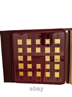 Franklin Mint World's First Stamps Gold on Sterling Silver 73 Ingots Set $ COA