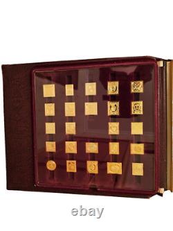 Franklin Mint World's First Stamps Gold on Sterling Silver 73 Ingots Set $ COA