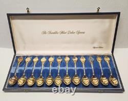 Franklin Mint Zodiac Spoons Signature Edition Set Gold Vermeil Sterling Silver
