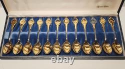 Franklin Mint Zodiac Spoons Signature Edition Set Gold Vermeil Sterling Silver Franklin Mint Zodiac Spoons Signature Edition Set Gold Vermeil Sterling Silver