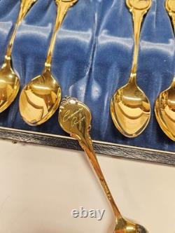Franklin Mint Zodiac Spoons Signature Edition Set Gold Vermeil Sterling Silver