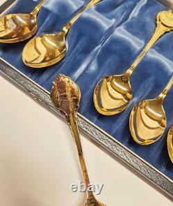 Franklin Mint Zodiac Spoons Signature Edition Set Gold Vermeil Sterling Silver