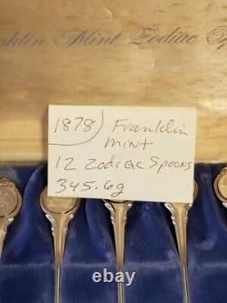 Franklin Mint Zodiac Sterling Silver Spoon Set 925