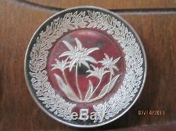 Franklin Mint miniature Sterling Silver Floral Alphabet 0.925 Plates