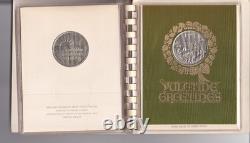 Franklin mint 1968 medallic silver greeting cards Estimated 100gms
