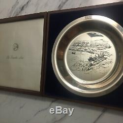 Franklin mint 8 Sterling Silver Plate with Real Wooden Collectors Box