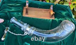 Franklin mint BACCARAT CRYSTAL & STERLING SILVER BICENTENNIAL POWDERHORN in box