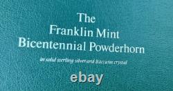 Franklin mint BACCARAT CRYSTAL & STERLING SILVER BICENTENNIAL POWDERHORN in box