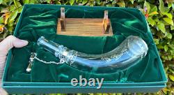 Franklin mint BACCARAT CRYSTAL & STERLING SILVER BICENTENNIAL POWDERHORN in box