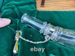 Franklin mint BACCARAT CRYSTAL & STERLING SILVER BICENTENNIAL POWDERHORN in box