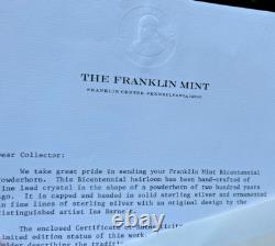 Franklin mint BACCARAT CRYSTAL & STERLING SILVER BICENTENNIAL POWDERHORN in box
