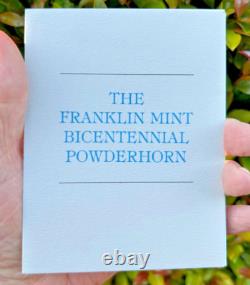 Franklin mint BACCARAT CRYSTAL & STERLING SILVER BICENTENNIAL POWDERHORN in box