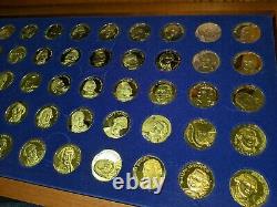 Franklin mint Founding Fathers Sterling Silver coated in 24kt gold 50 coins