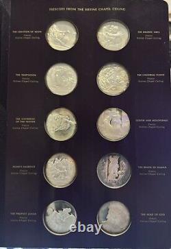 Frescoes From the Sistine Chapel Ceiling Sterling Silver Coins Lot Of 60