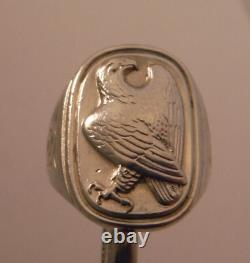 GEORG JENSEN Denmark Sterling Silver EAGLE Ring for Franklin Mint 1982 size 6.75