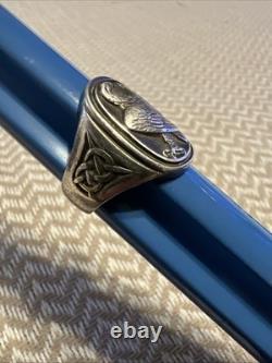 Georg Jensen 925 Eagle Signet Ring 1982 Franklin Mint, Denmark LIMITED EDITION