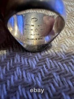 Georg Jensen 925 Eagle Signet Ring 1982 Franklin Mint, Denmark LIMITED EDITION