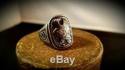 Georg Jensen Franklin Mint 925 Sterling Silver Eagle Ring Size 9.0 Pre-owned