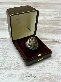 Georg Jensen Silver Sterling Eagle Ring 7.5 Box with papers Franklin Mint 1982