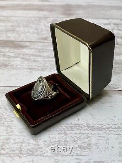 Georg Jensen Silver Sterling Eagle Ring 7.5 Box with papers Franklin Mint 1982