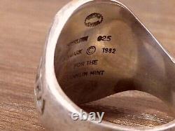 Georg Jensen Sterling Silver 925 Eagle Ring Denmark 1982 Franklin Mint