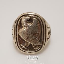 George Jensen 1982 Denmark Sterling Silver Franklin Mint Eagle Ring Size 8