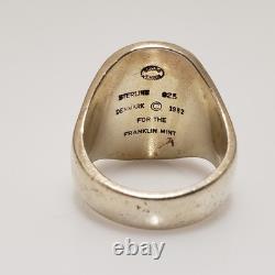 George Jensen 1982 Denmark Sterling Silver Franklin Mint Eagle Ring Size 8