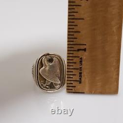 George Jensen 1982 Denmark Sterling Silver Franklin Mint Eagle Ring Size 8