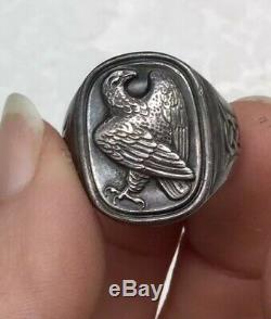 George Jensen Sterling Silver 925 Franklin Mint Eagle Ring Size 8 3/4 Denmark