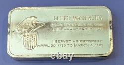 George Washington 5000 Grain Sterling Silver Bar Franklin Mint Vintage Ingot