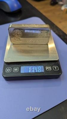 George Washington 5000 Grain Sterling Silver Bar Franklin Mint Vintage Ingot