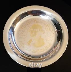 George Washington STERLING SILVER PLATE LTD ED FRANKLIN MINT with24kt GOLD INLAY