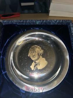 George Washington STERLING SILVER PLATE LTD ED FRANKLIN MINT with24kt GOLD INLAY