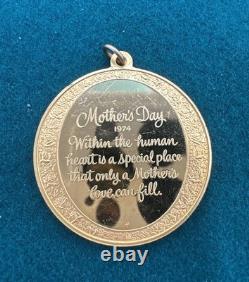 Gold Plated Sterling Silver Mothers Day Pendant Franklin Mint 1974