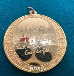 Gold Plated Sterling Silver Mothers Day Pendant Franklin Mint 1974