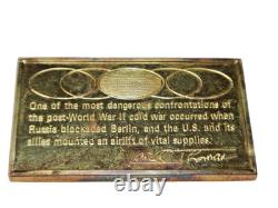 Gold Sterling silver Bar Airlift Counters Soviet Blockade Berlin Franklin Mint