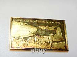 Gold Sterling silver Bar Airlift Counters Soviet Blockade Berlin Franklin Mint