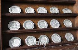 Great Collection of FRANKLIN MINT ENGLISH STERLING SILVER Miniature Plates